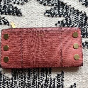 Hammitt 110 North Coral Pink Wallet with Gold Studs